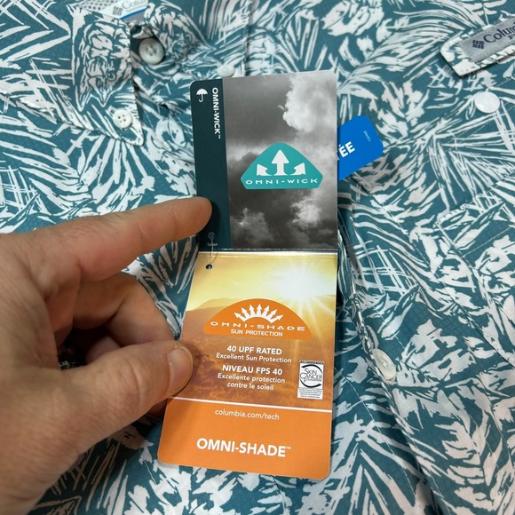 Columbia Sportswear Company Men Blue Floral Short Sleeve Button Up Shirt Sz XXL - Picture 9 of 12